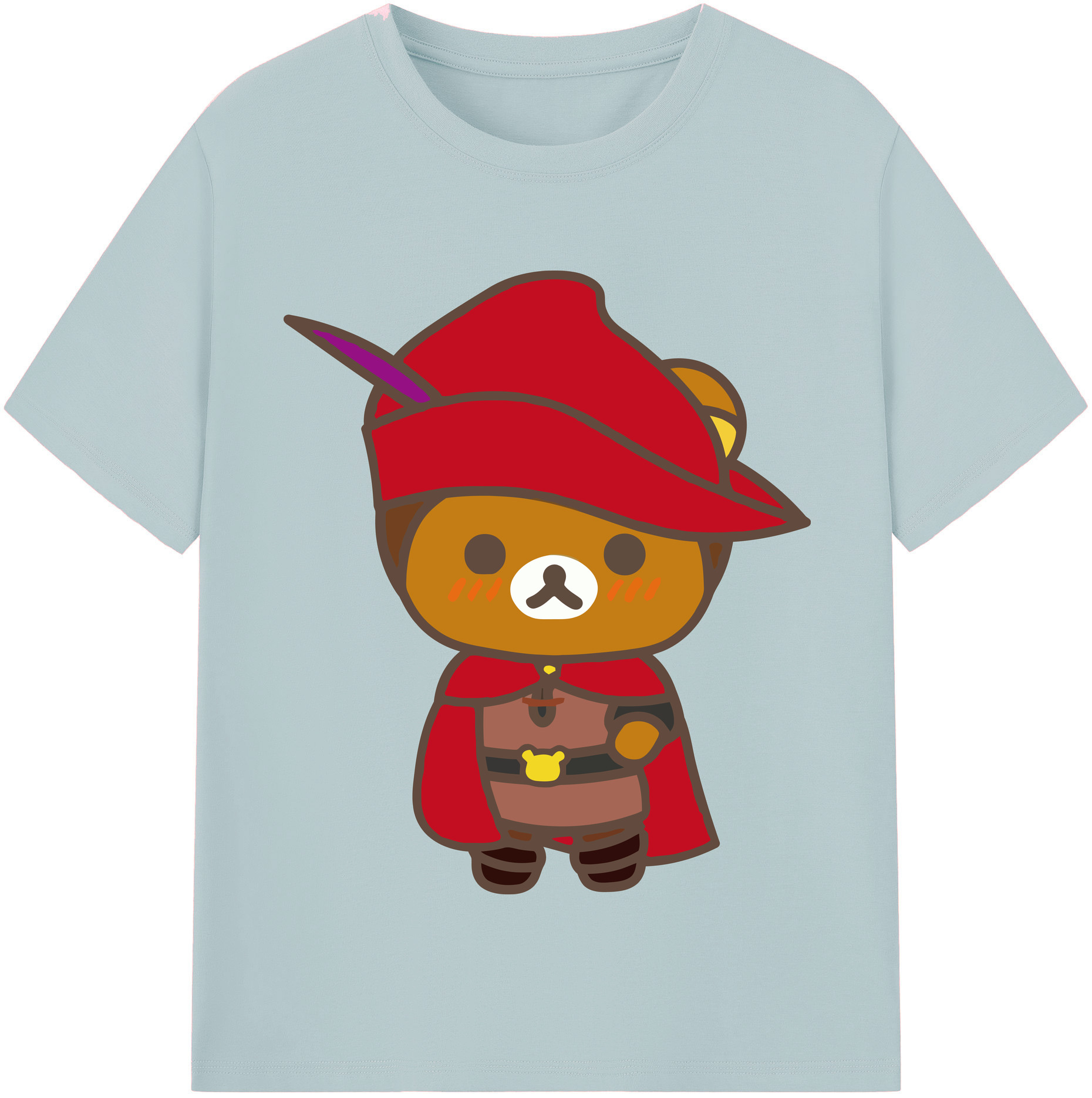 （画像用） リラックマ リラックマ キイロイトリ Rilakkuma Korilakkuma Kiiroitori 綿100％半袖Tシャツ（フロントプリント）